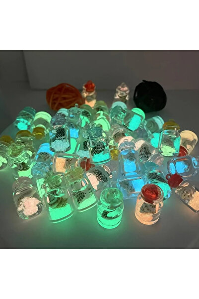 Choice ١٠ قطع من الأصداف المضيئة بألوان عشوائية في زجاجات شفافة، مناسبة لإكسس...
