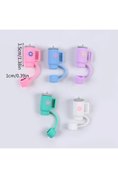 Choice 5 قطع من أغطية قش السيليكون لأكواب ستانلي سعة 30 و40 أونصة، أغطية قش ا...