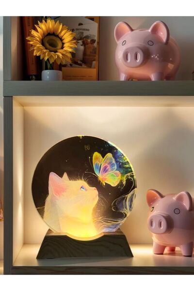 Choice1 USB Plug 10cm and base Cat and Butterfly Cat and Butterfly Crystal LE...