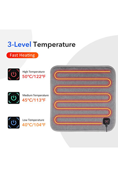 Choice Grey USB Electric Heating Pad Cushion Universal for Chair Car Pet Body...