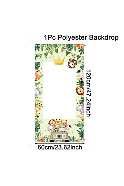 Choice Style-01 Jungle Animals Photo Booth Frame Props Kids 1st Birthday Part...