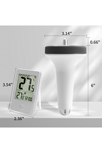 Choice WHITE Digital Swimming Pool Thermometer Wireless Floating IP67 Waterpr...