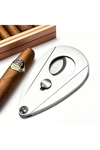Choice3 قاطعة سيجار فضية اللون من الفولاذ المقاوم للصدأ، قاطعة سيجار مسطحة، ق...
