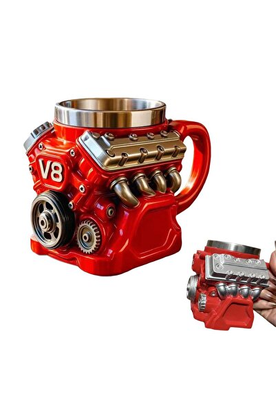 Choice1 كوب قهوة بتصميم محرك V8 كلاسيكي، سعة 301-400 مل، كوب جديد بتصميم محرك...