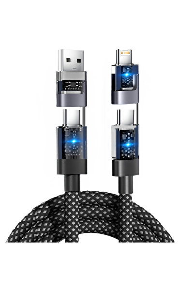 Choice Black 4 in 1 USB C Cable Fast Charging Data Cable 240W PD Multifunctio...