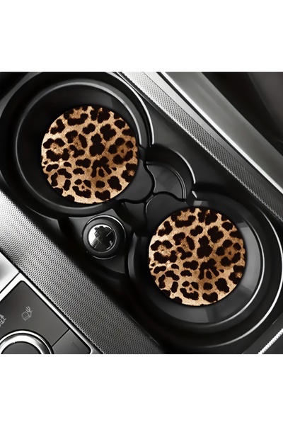 Choice 2pcs 2PCS Soft rubber leopard print patterned coaster with optional co...
