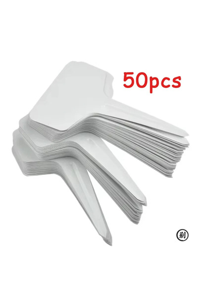 Choice 50 قطعة بيضاء، 50 قطعة من علامات تصنيف النباتات على شكل حرف T، مصنوعة ...