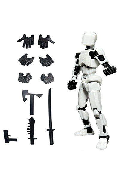 Choice3 WHITE Titan 13 Action Figures T13 Figure 3D Printed Multi-ed Movable ...