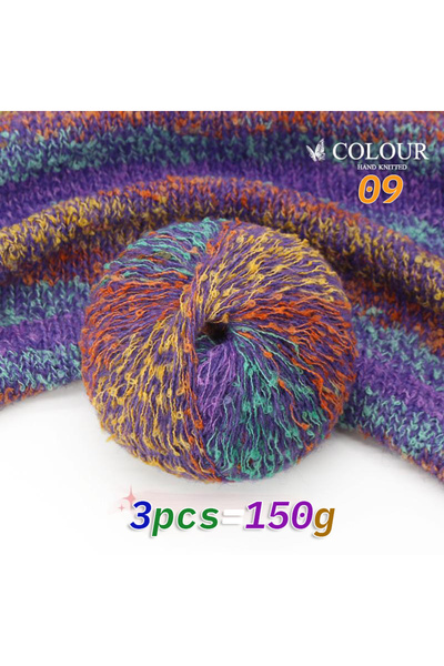 Choice7 09 150 غرام من الموهير الملون المتدرج اللون، قطعة طويلة مصبوغة، مصنوع...