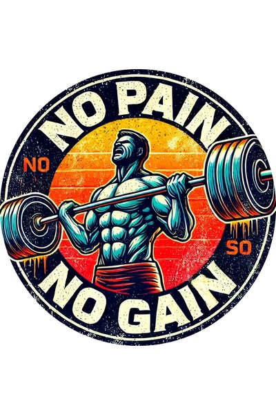 Choice 8x8inch(20x20cm) black 1pc Vintage-Inspired "No Pain No Gain" Aluminum...