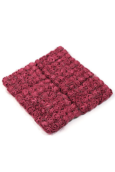 Choice8 باقة زهور صغيرة من دانتيل والإسفنج، لون أحمر خمري، 144 قطعة، 1.7 سم، ...