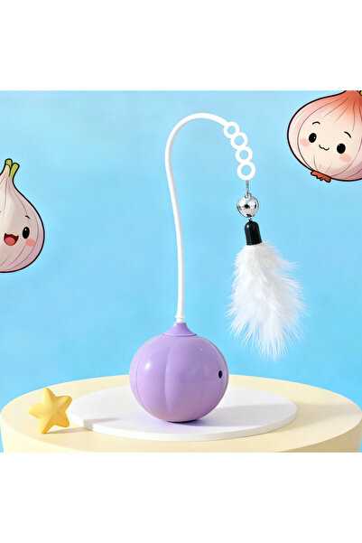 Choice1 لعبة قطة بنفسجية مثيرة، ريشة، جرس يصدر صوتاً، لعبة تفاعلية كهربائية ل...