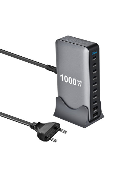 Choice1 شاحن مكتبي سريع جديد بقوة 1000 واط بتقنية GaN، مزود بمقبس أوروبي (إصد...