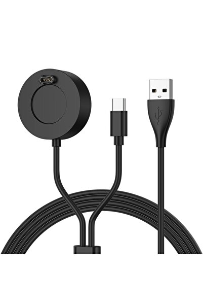 Choice شاحن أسود ثنائي الاستخدام من النوع C مع كابل شحن لساعات فينيكس 7 و6 و5...