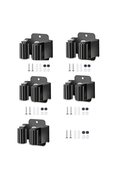 Choice1 حامل مكانس جداري مكون من 5 قطع، حامل ممسحة جداري، علاقة مكانس من الفو...