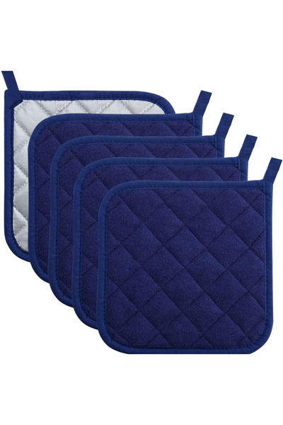 Choice3 blue 4PCS Cotton machine washable heat-resistant pot rack, heat insul...