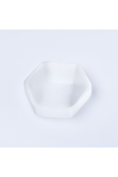 Choice وعاء من السيلينيت الطبيعي بلون أخضر فاتح، قطعة واحدة، منحوت بشكل سداسي...