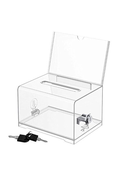 Choice1 A Durable Tip Jar Voting Plastic Container With Lk And Sign Holder Su...