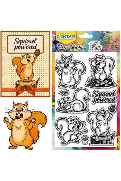 Choice AECH06-17083 طوابع سنجاب مضحكة ومبالغ فيها، طوابع حيوانات مضحكة شفافة،...