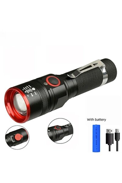 Choice 1511 with battery USB Rechargeable XM-L T6 Led Flashlight Torch Zoomab...