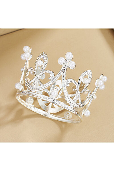 Choice3 قطعة واحدة من زينة كعكة التاج الفضي، تاج من اللؤلؤ، لتزيين الكب كيك، ...