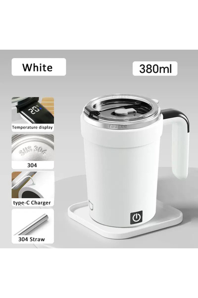 Choice1 خلاط كهربائي محمول أبيض اللون، كوب خلط، كوب خلط ذاتي التحريك، كوب قهو...