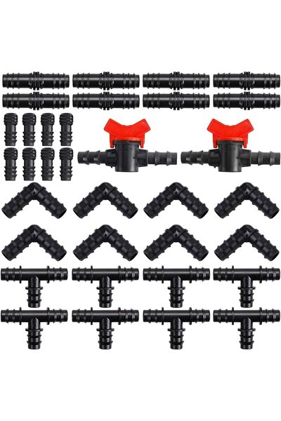 Choice 1 SET 34Pcs 1/2 Inch Drip Irrigation Fittings Kit, Includes Straight C...