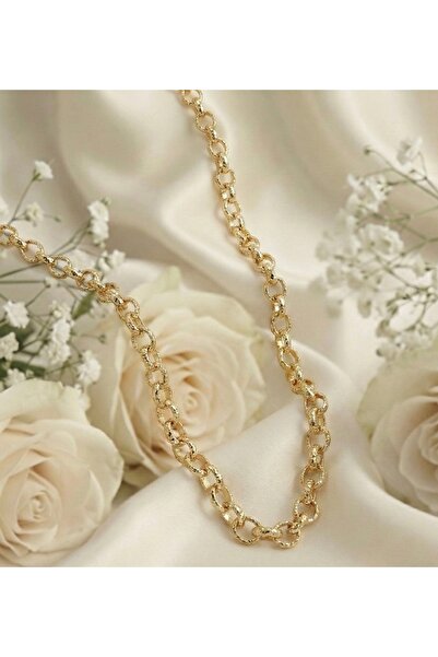 BEKLEMİN TAKILARI Xuping Dokulu Doç Zincir Kolye 14 Ayar Altın Kaplama Kararm...