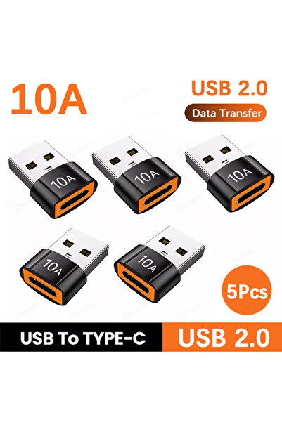 Choice7 5pcs USB to Typec 10A USB A To USB C OTG Adapter Type C to USB Conver...