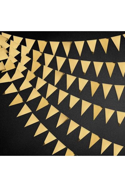 Choice11 Gold Gold Party Decoration Triangle Flag Banner Paper Garland for Gr...