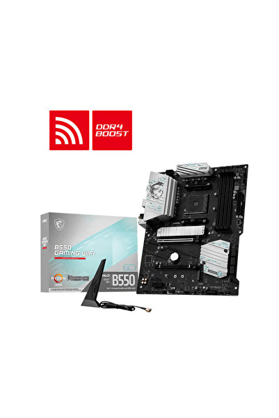 MSI B550 GAMING WIFI AMD B550 Soket AM4 DDR4 4866 (Overclock) Mhz ATX Gaming ...