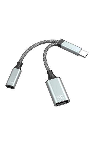 Choice كابل USB-C OTG أزرق 2 في 1، محول من النوع C إلى USB-A مع منفذ شحن PD، ...