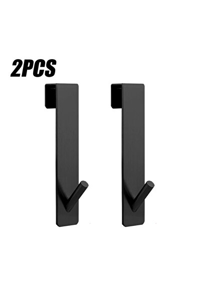choice2 قطعتان أسودتان، نصف قطعة، خطافات خلفية لباب الدش، مصنوعة من الفولاذ ا...