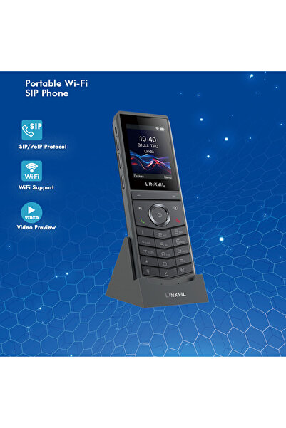 Choice هاتف فيديو لاسلكي محمول من LINKVIL بتقنية SIP VoIP، مزود بقابس أمريكي،...