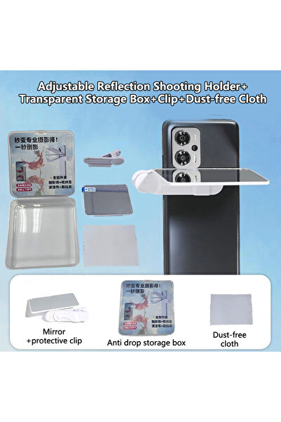 Choice1 White Sky Mirror Mobile Phone Reflection Clip Adjustable Angle Mirror...