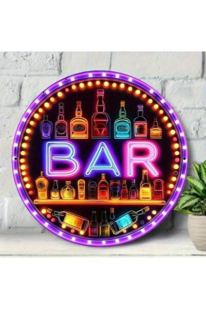 Choice 20x20cm TYA27639-20x20cm Retro-Style Neon Light Bar Metal Sign - Color...