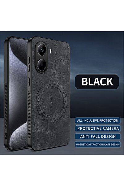 Choice3 Poco x7 pro black For Mi Poco X7 Pro Case Luxury PU Leather Skin Magn...