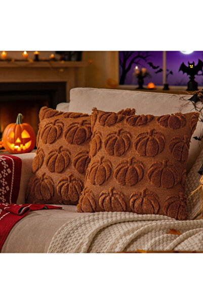 Choice3 45x45CM 1Pcs Rust Beige Pumpkin Couch Pillow Covers Autumn Pillowcase...