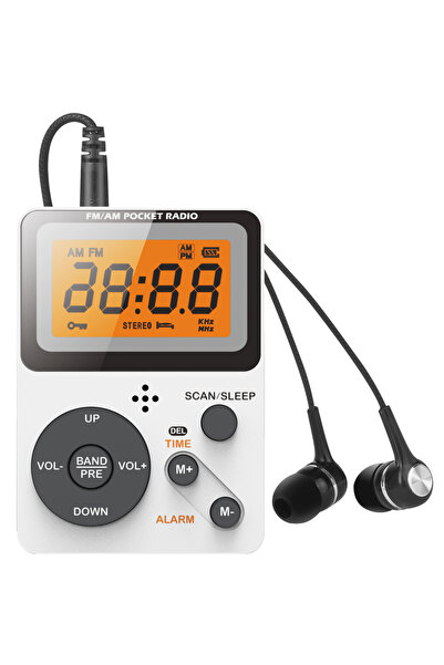 Choice WHITE Digital Radio, FM/AM, 2 Band Stereo Music Receiver, Portable Pke...