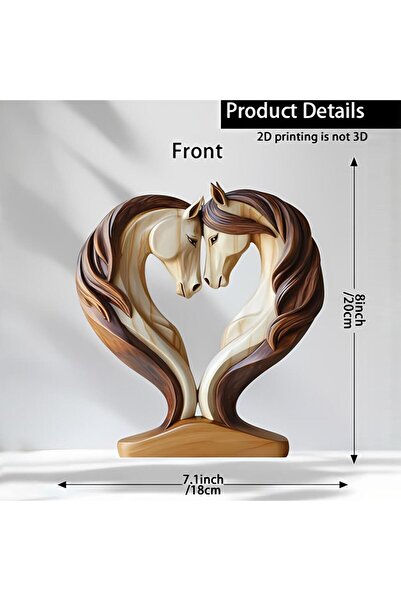 Choice تمثال حصان خشبي مزخرف، في وضعية احتضان، منحوتة حيوانية، رف مكتب، غرفة ...