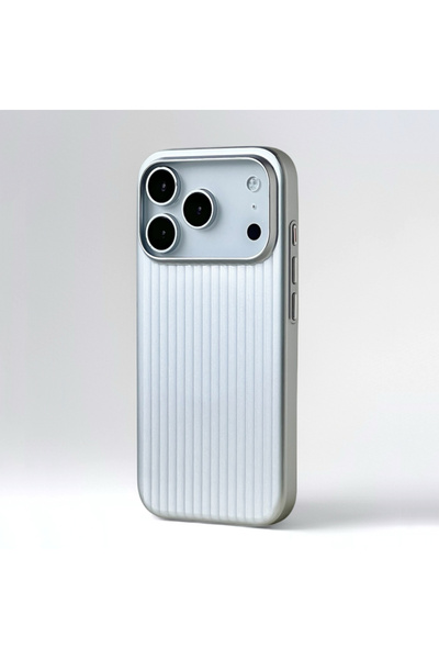 Choice1 iPhone17 Pro Silver Plating 3D Stylish Luggage Stripes For Magsafe Ph...