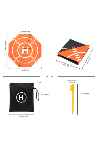 Choice1 20inch 51cm orange 20/25inch Drone Landing Pad Portable Foldable with...