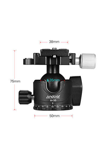 Choice رأس كروي أندور H-35 ثلاثي القوائم، رأس كروي بتصميم مركز ثقل منخفض، محو...