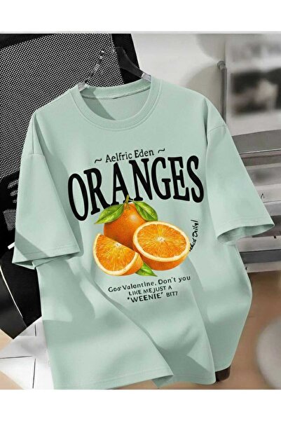 COHERENT Unisex Ανδρικό/Γυναικείο μπλουζάκι ORANGES με ειδική στάμπα, υπερμεγ...