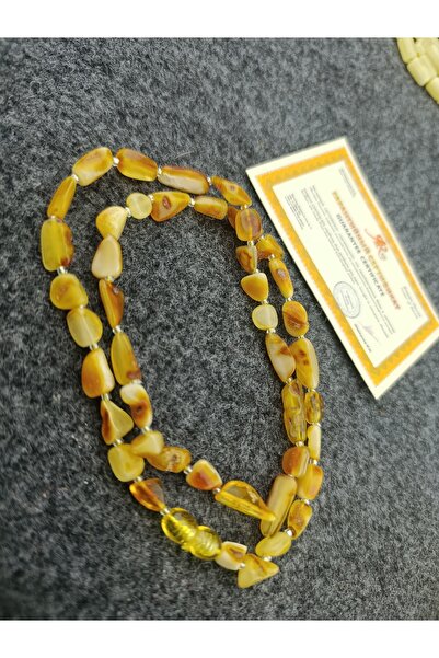 Home Damla Kehribar Kolye Yetişkin %100 Natural Serfitikalı