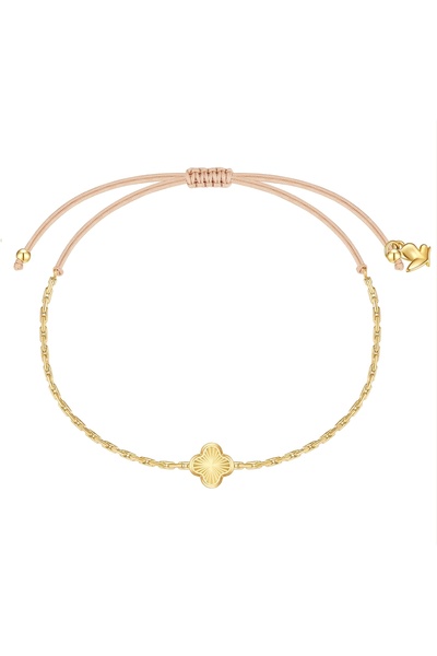 Glanzstücke München Textilarmband Armband Edelstahl gelbgold Textil (beige)