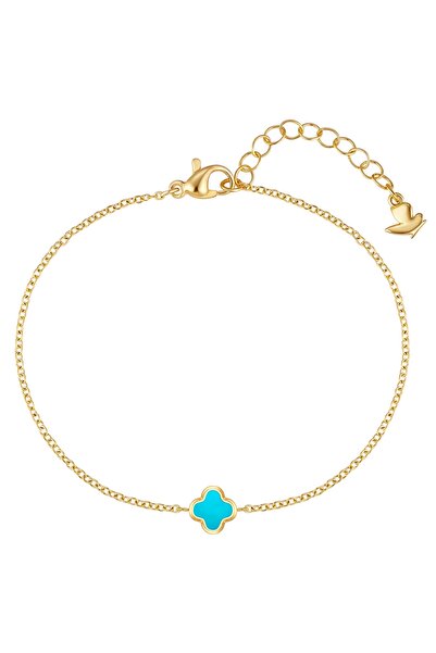 Glanzstücke München Edelstahlarmband Armband Edelstahl gelbgold Türkis (synth.)