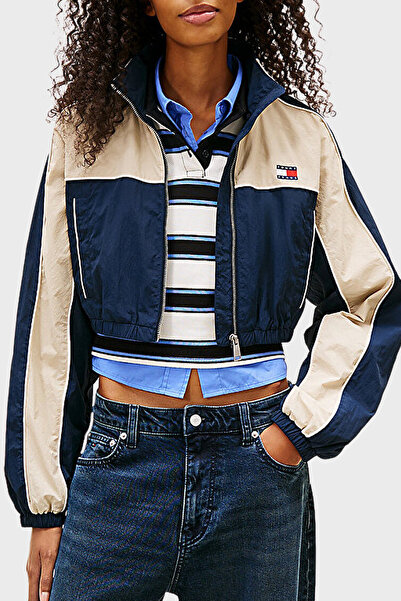 Tommy Jeans Logolu Regular Fit Dik Yaka Crop Mont MONT DW0DW22055 C1G