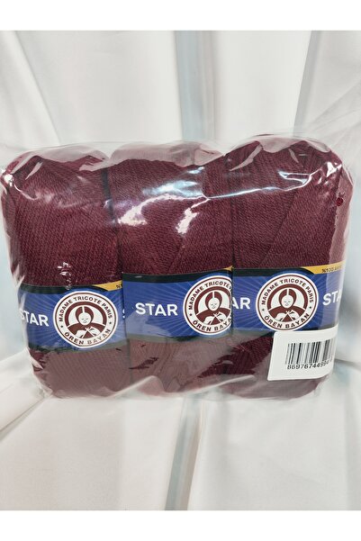 Ören Bayan Star Bordo El Örgü İpi (3 Adet) - Renk: 035