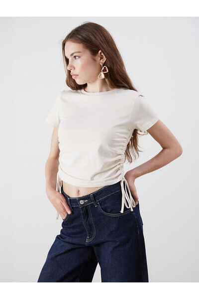 LC Waikiki Vlastita brendirana nova sezonska okrugla kragna ženska majica